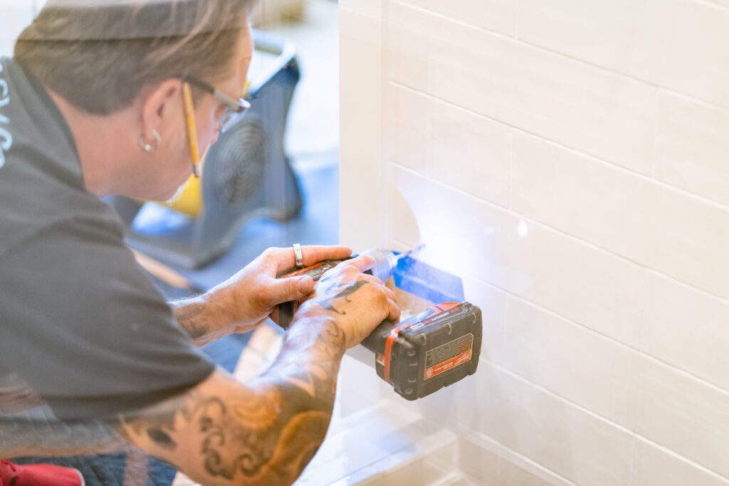 Worker Installing Carefully